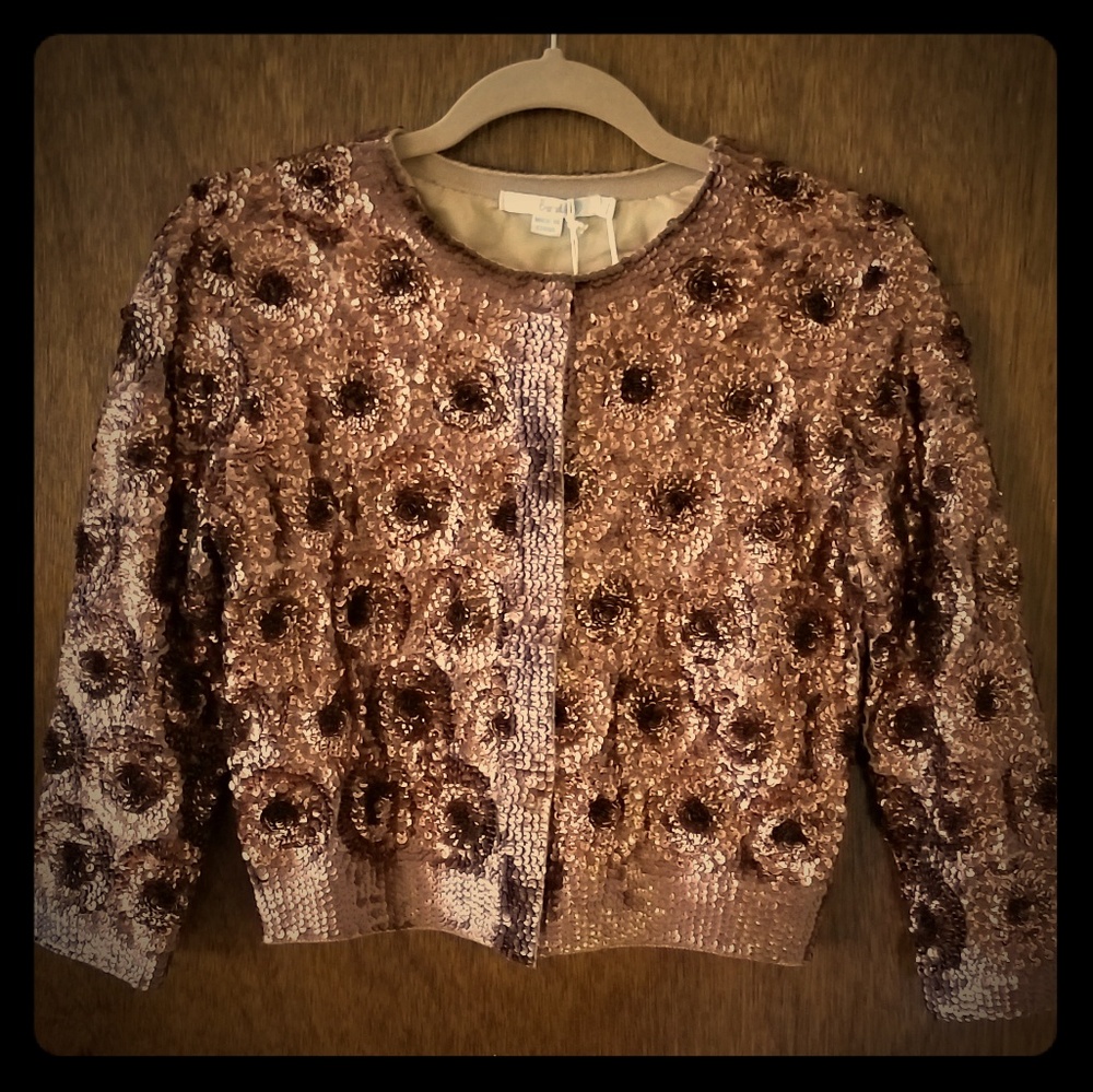 Boden NWT sequined lined jacket in copper